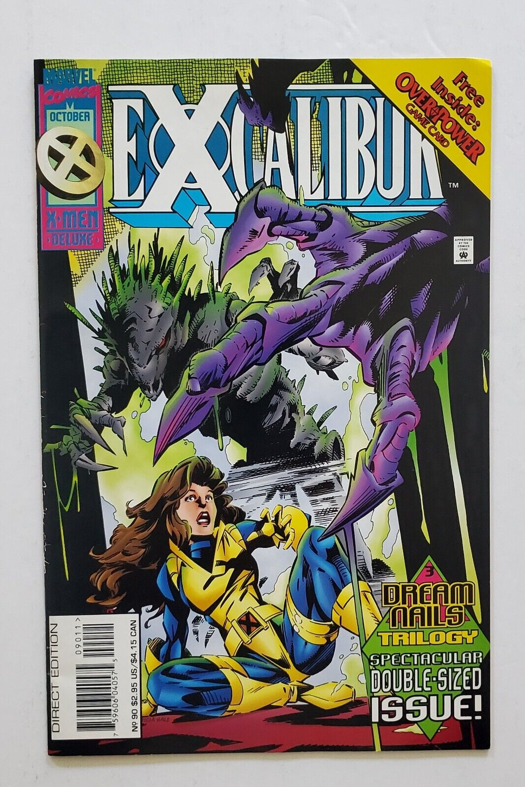 Excalibur #90 Vol. 1 (Marvel, 1995) Delexe Edition, Overpower Card Inside.