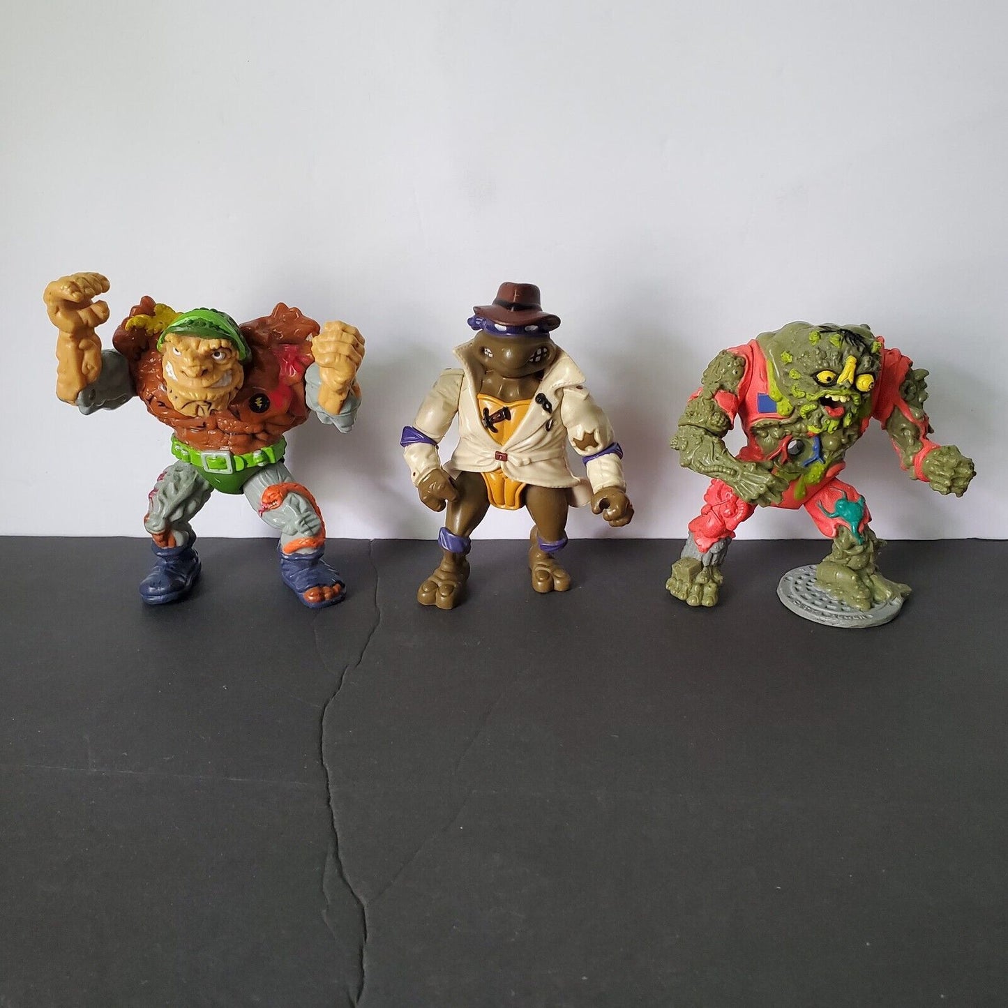 Teenage Mutant Ninja Turtles Lot Of Three Vintage Figures. MuckMan, General Trag