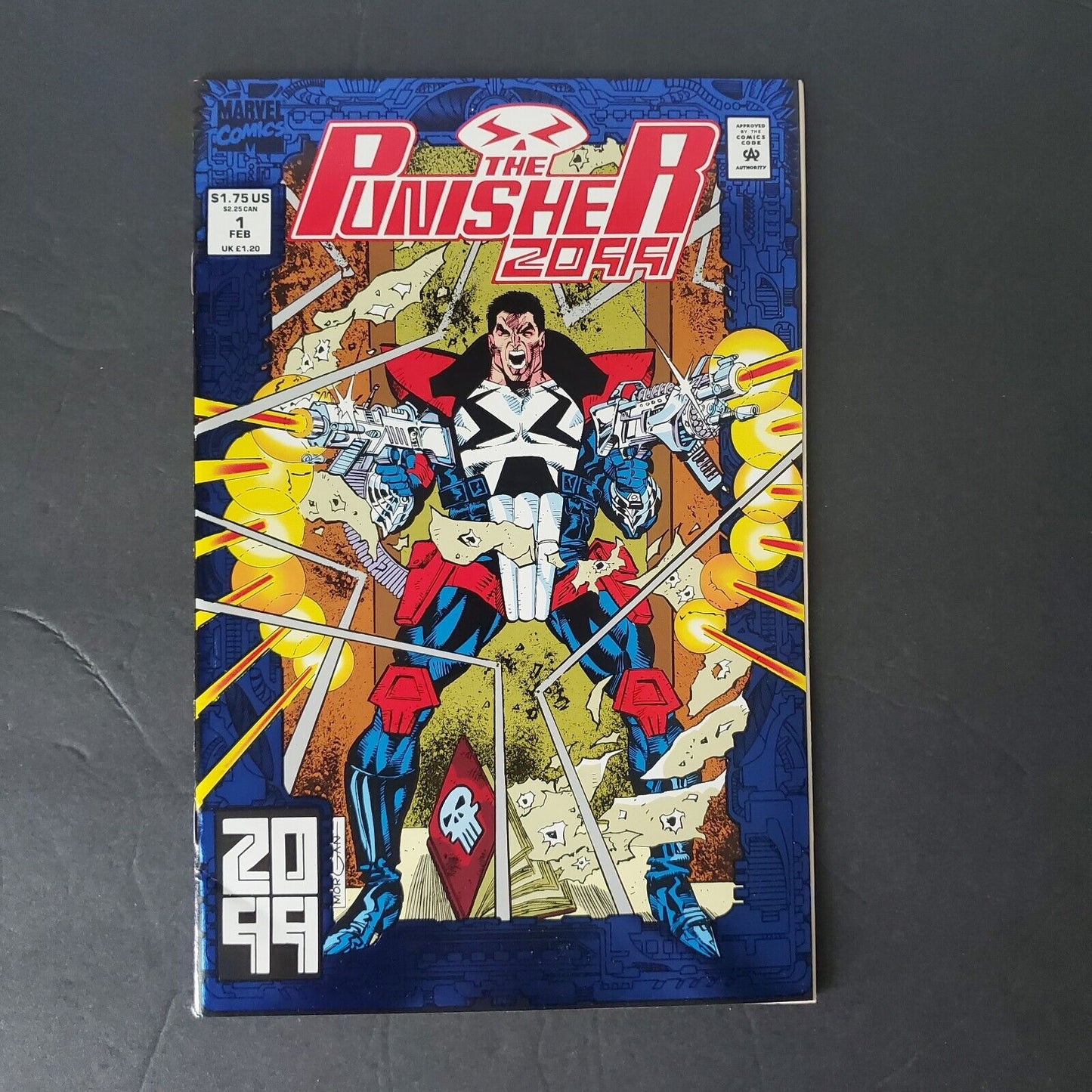 Punisher 2099 #1 February 1993 Marvel Comics Blue Foil Cover.
