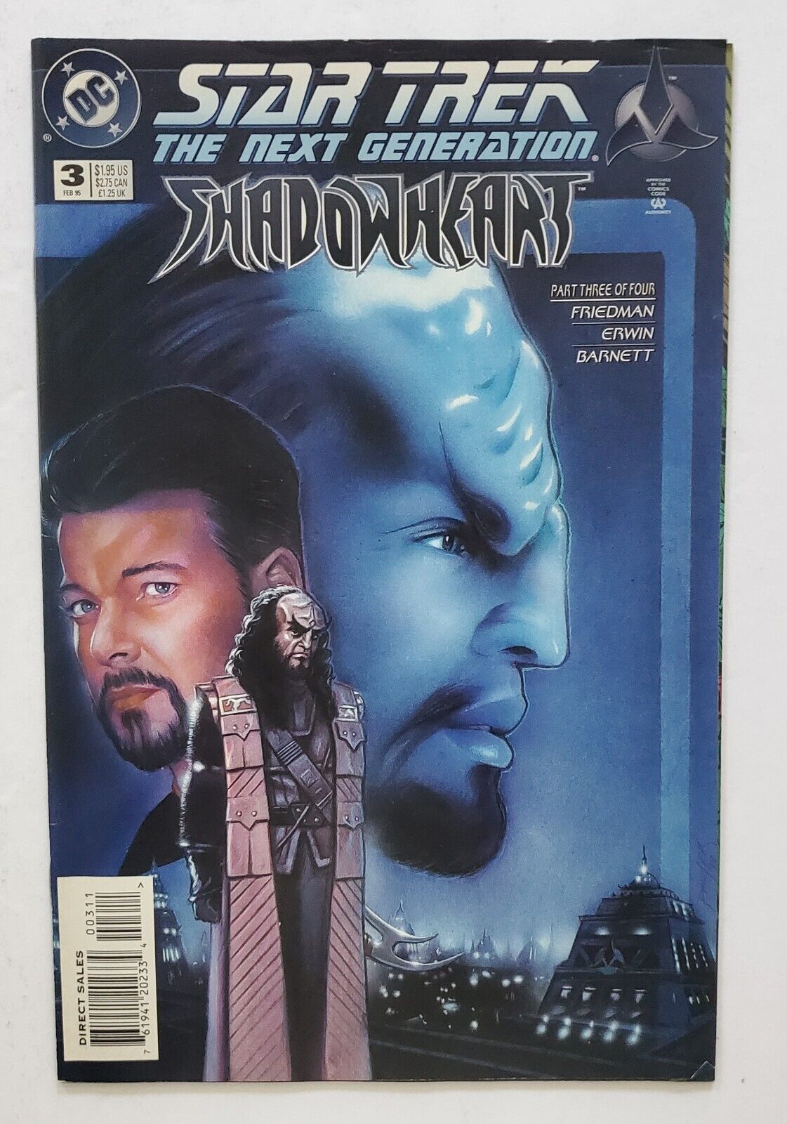 Star Trek The Next Generation Shadowheart #3 Feb 1995 DC Comic