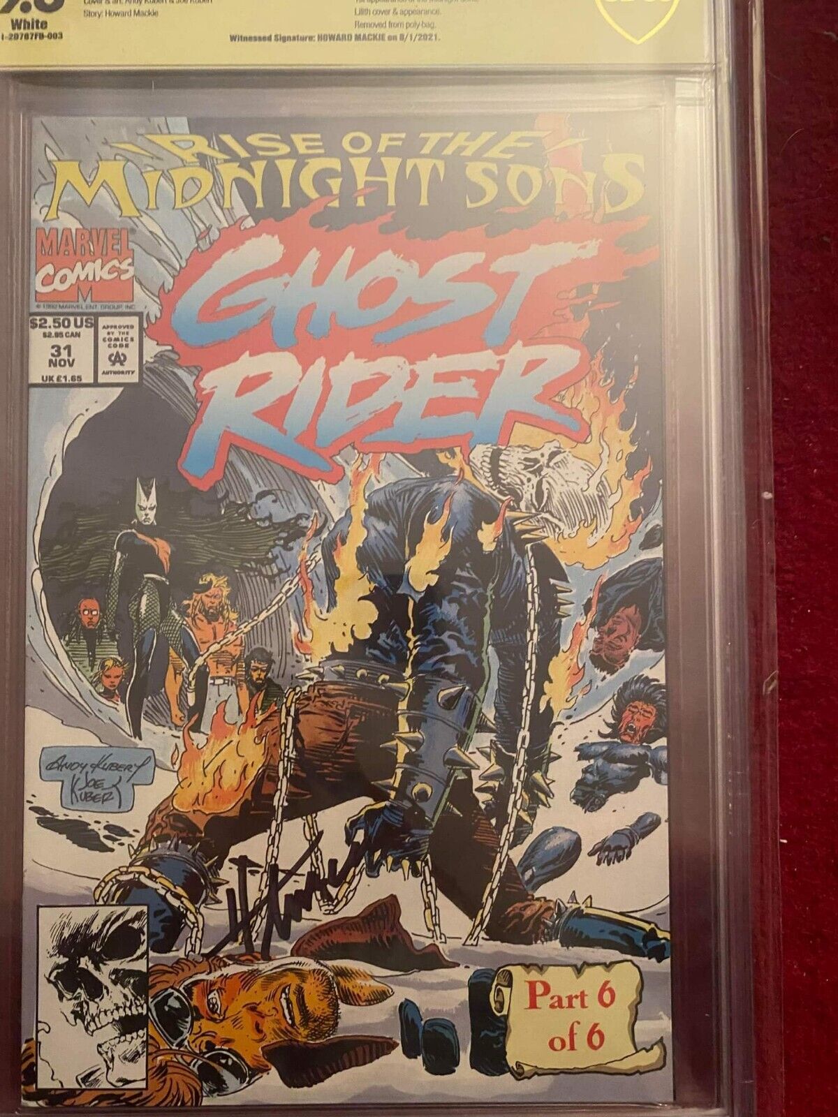 GHOST RIDER #31 Signed Howard Mackie 9.8 KEY 1ST RISE of the MIDNIGHT SONS CBCS