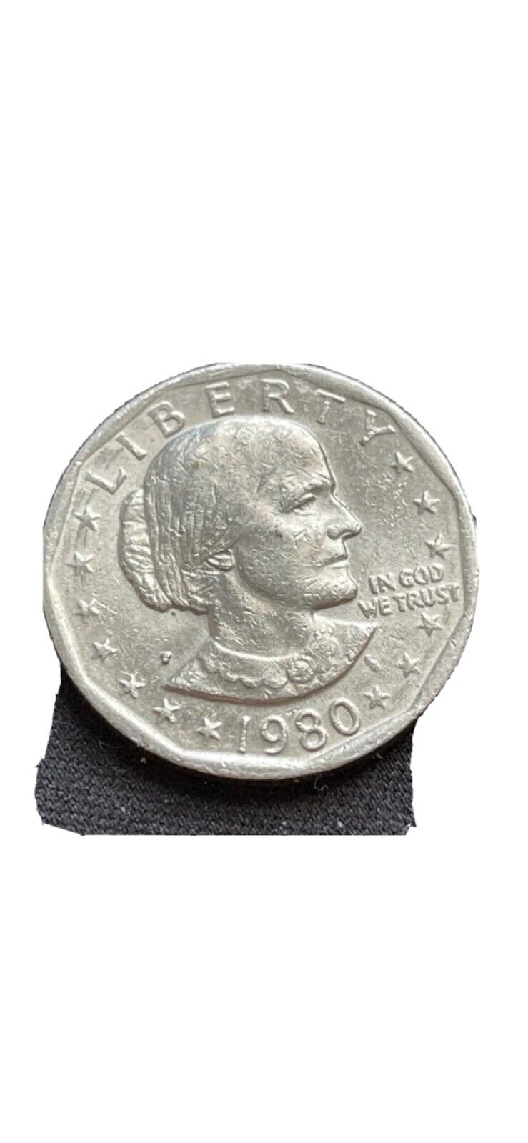 SUSAN B ANTHONY - P Near Date, WIDE RIM Coin Very Rare 1980 Beautiful Shape