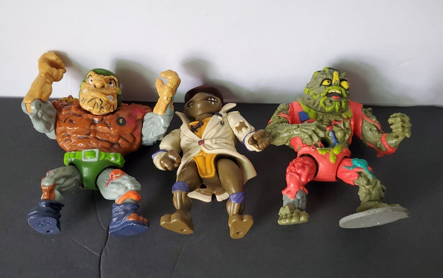 Teenage Mutant Ninja Turtles Lot Of Three Vintage Figures. MuckMan, General Trag