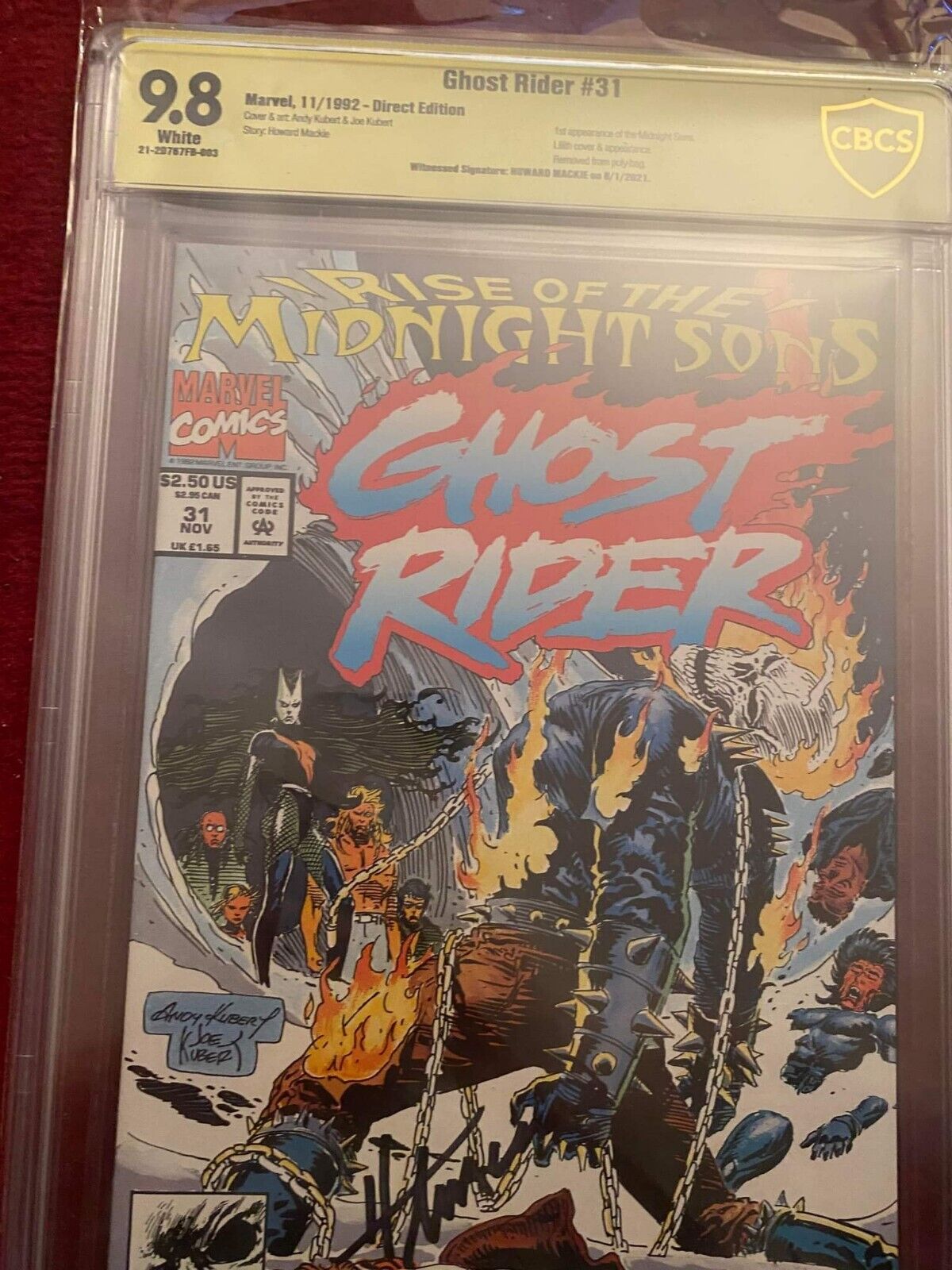GHOST RIDER #31 Signed Howard Mackie 9.8 KEY 1ST RISE of the MIDNIGHT SONS CBCS