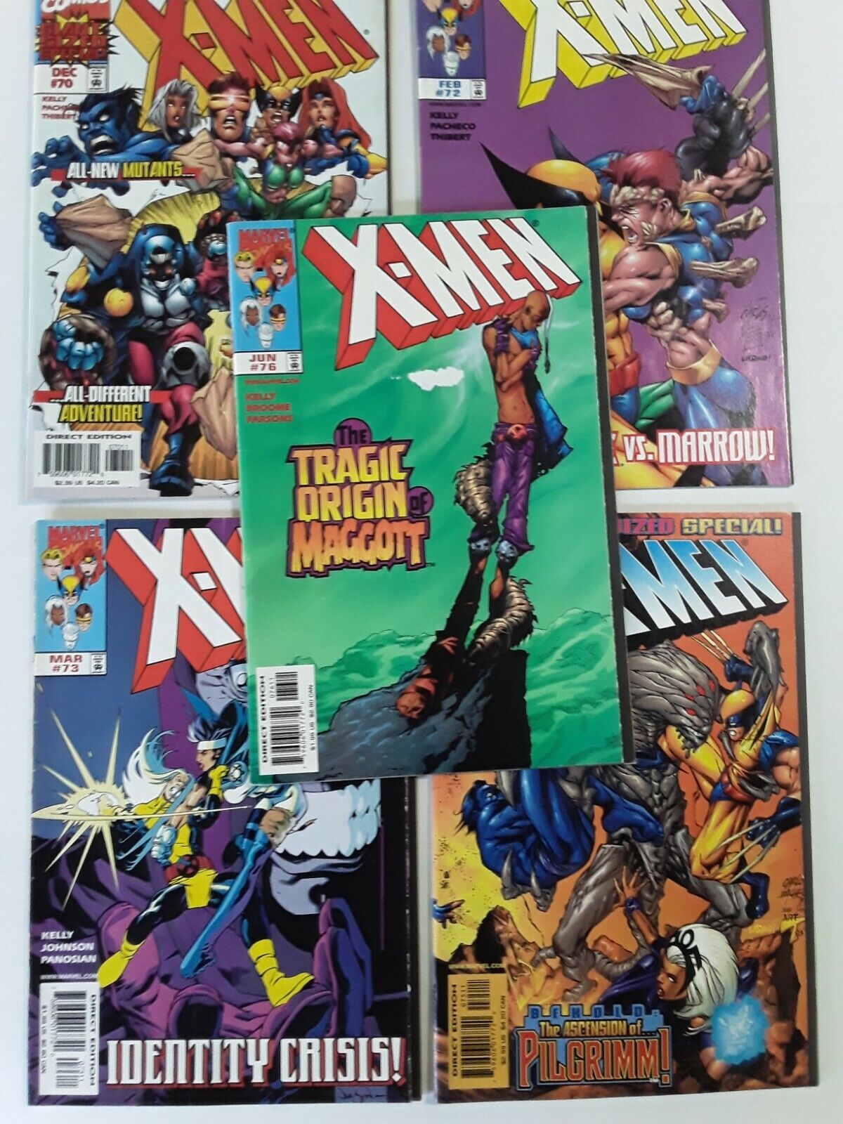 Marvel Comics 1990's XMEN five books Marrow, Maggott origin. Pilgrim. New Mutan