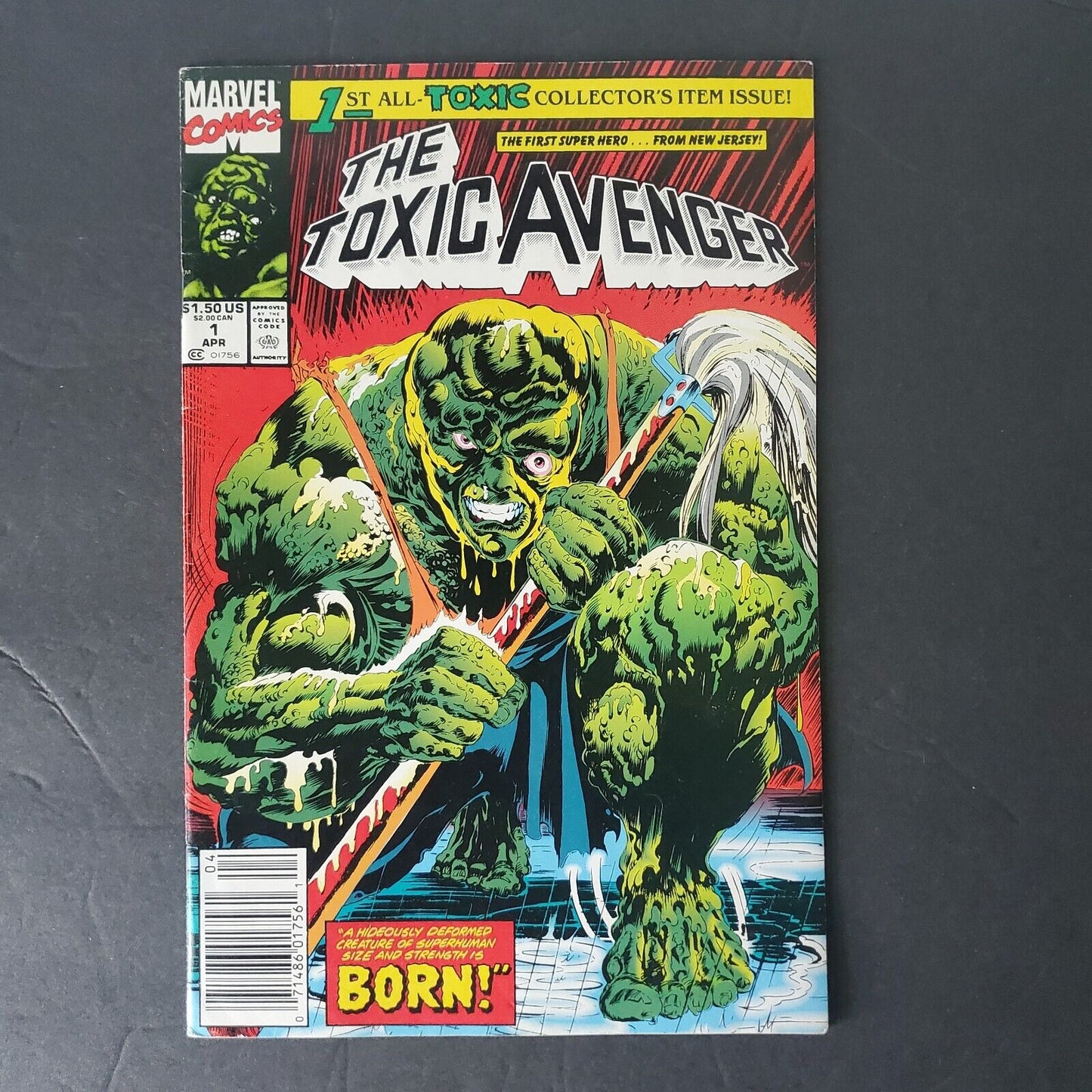 TOXIC AVENGER # 1 MARVEL COMICS April 1991 NEWSSTAND VARIANT TROMA FILMS 1st APP