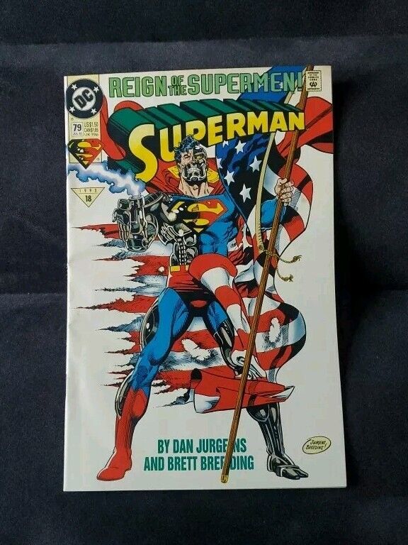 Superman # 79 - (July 1993) Reign of the Supermen! Cyborg, Bill Clinton.