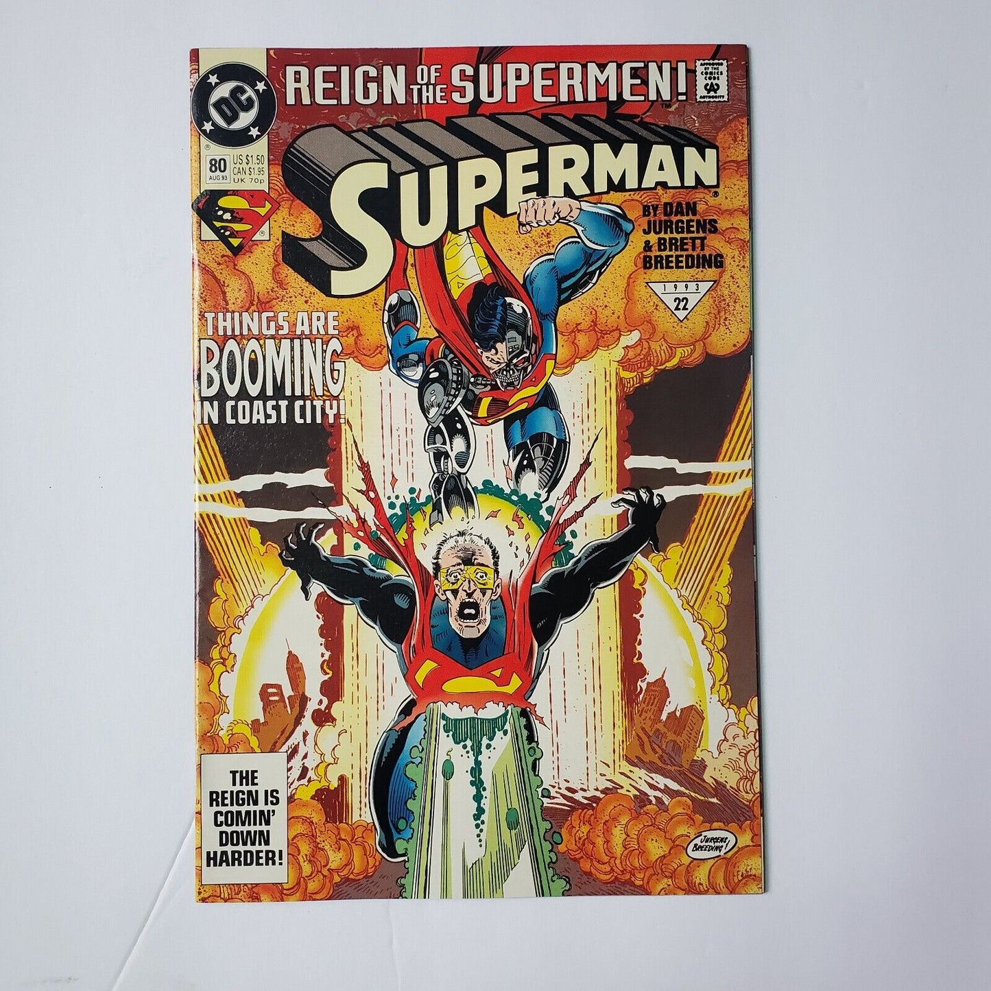 Superman # 80- (August 1993) Reign of the Supermen! Cyborg Superman.