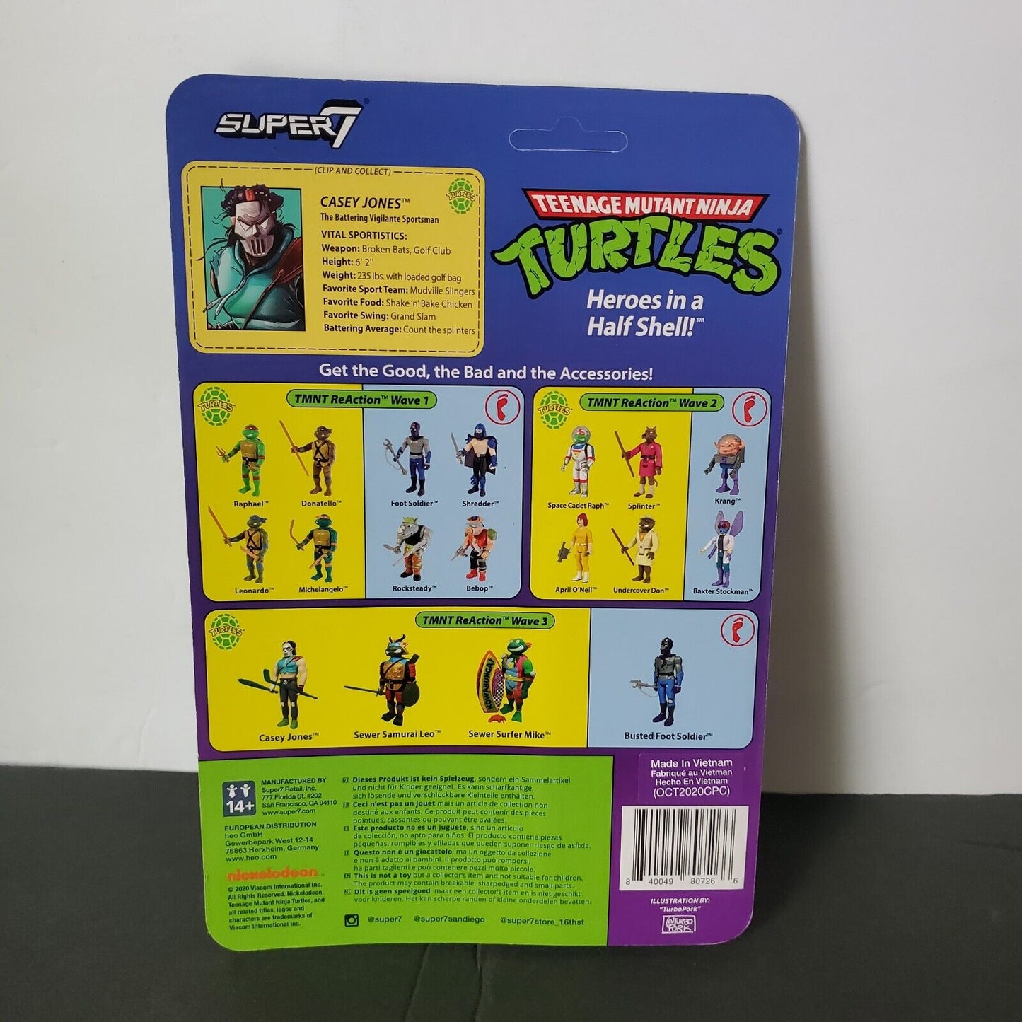 Super 7 Teenage Mutant Ninja Turtles: Casey Jones Reaction Figure