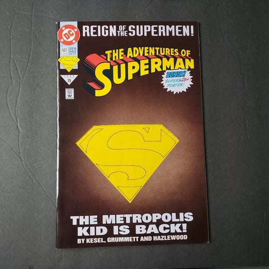 The Adventures Of Superman #501 1993 Bonus Poster Inside.