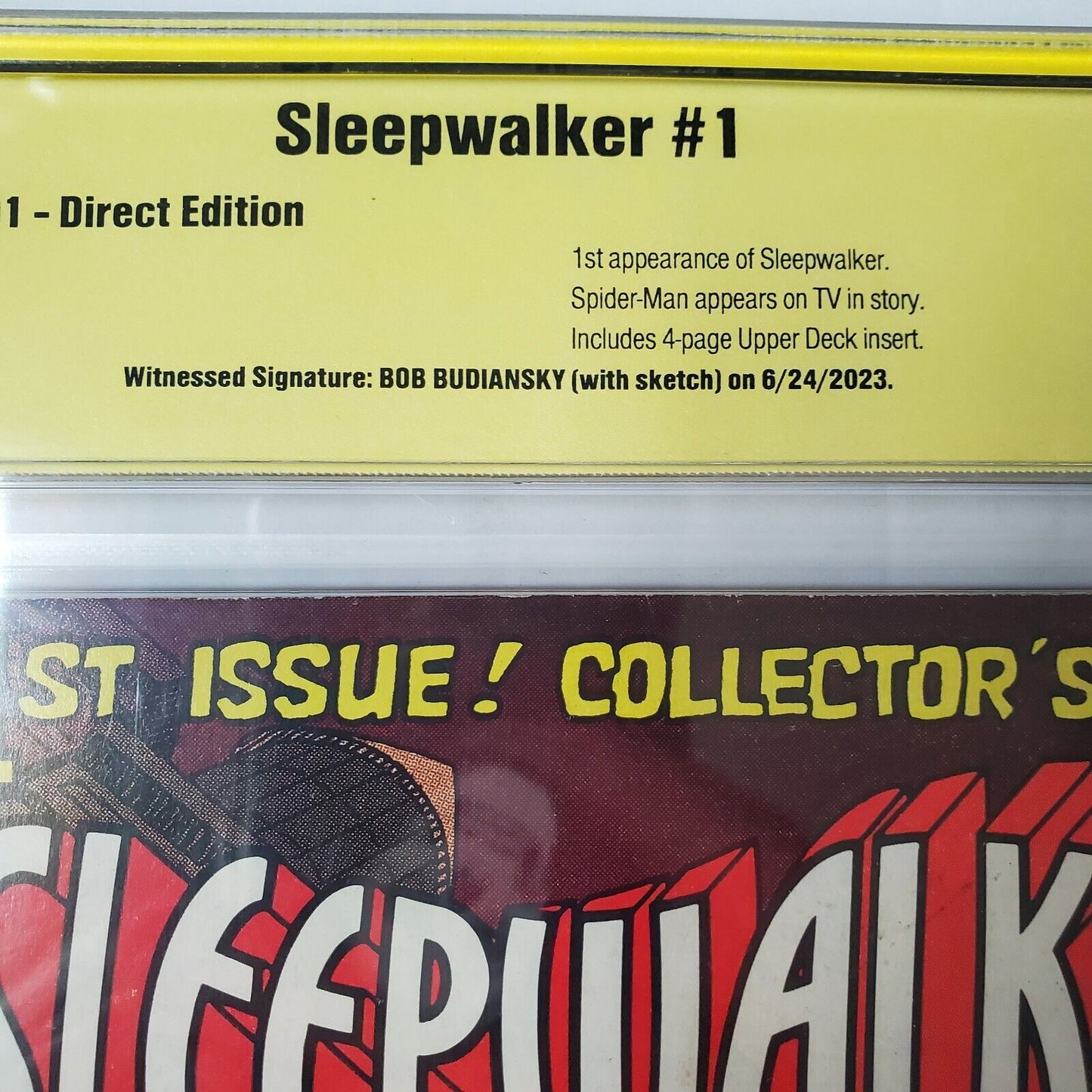 SLEEPWALKER #1 CBCS 4.5 OFF WHITE/WHITE PAGES 1ST APPEARANCE 1991 Sketch & Sign.