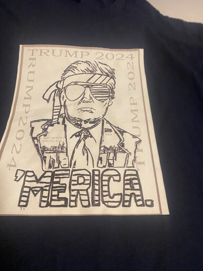 Merica! Trump 2024 - Support the Presidential Election Men's T-Shirt XL