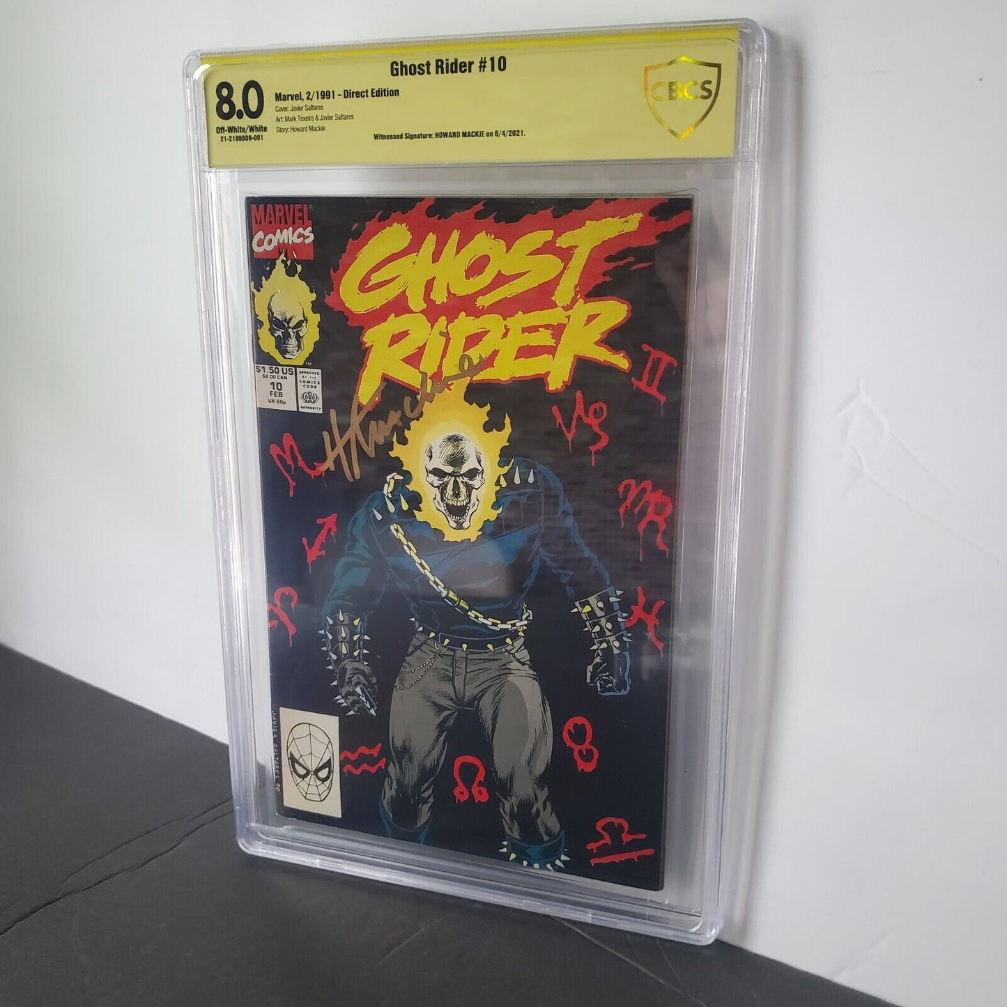 Ghost Rider #10 - Marvel Comics CBCS 8.0 OFF WHITE Signature HOWARD MACKIE. GOLD