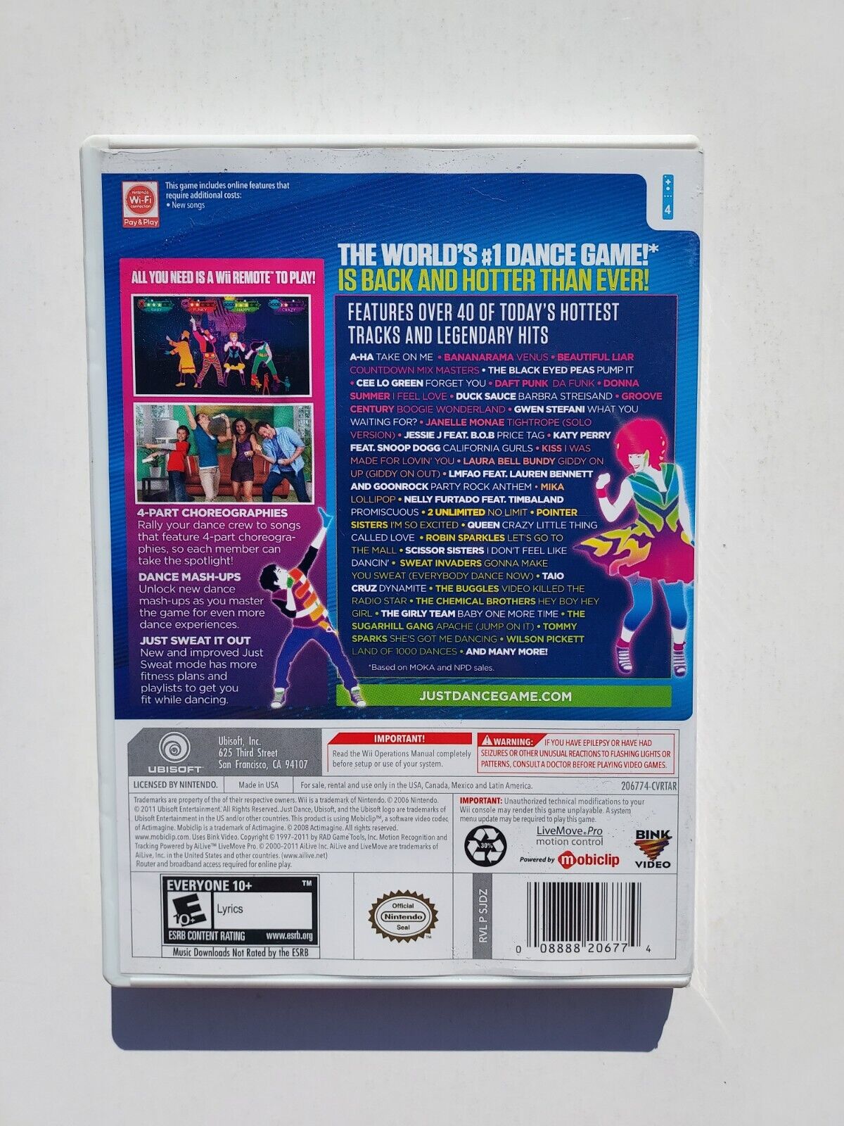 Just Dance 3 Exclusive Edition (Includes 2 Bonus Tracks) Case and instructions!