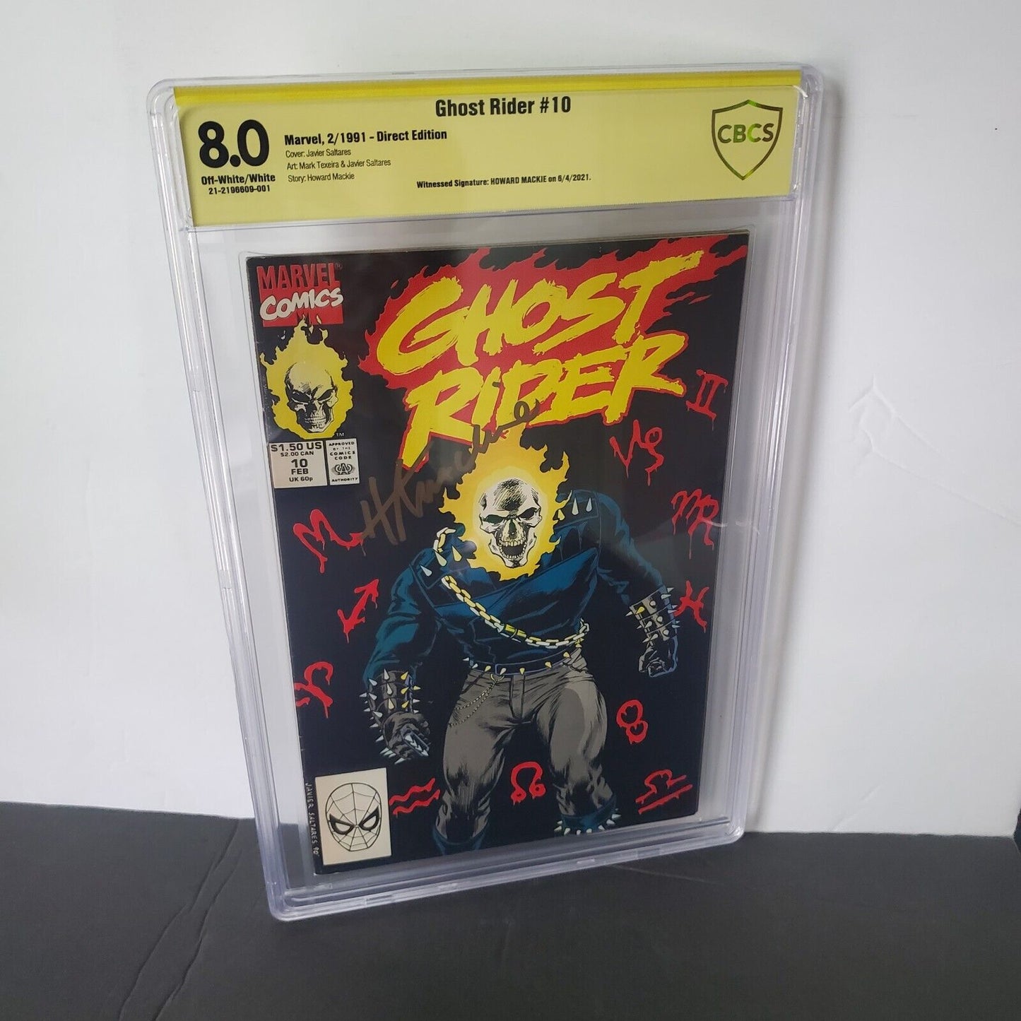 Ghost Rider #10 - Marvel Comics CBCS 8.0 OFF WHITE Signature HOWARD MACKIE. GOLD