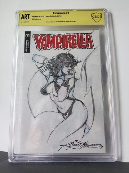 RUDY NEBRES ORIGINAL ARTWORK On Vampirella Sketch And Signed CBCS