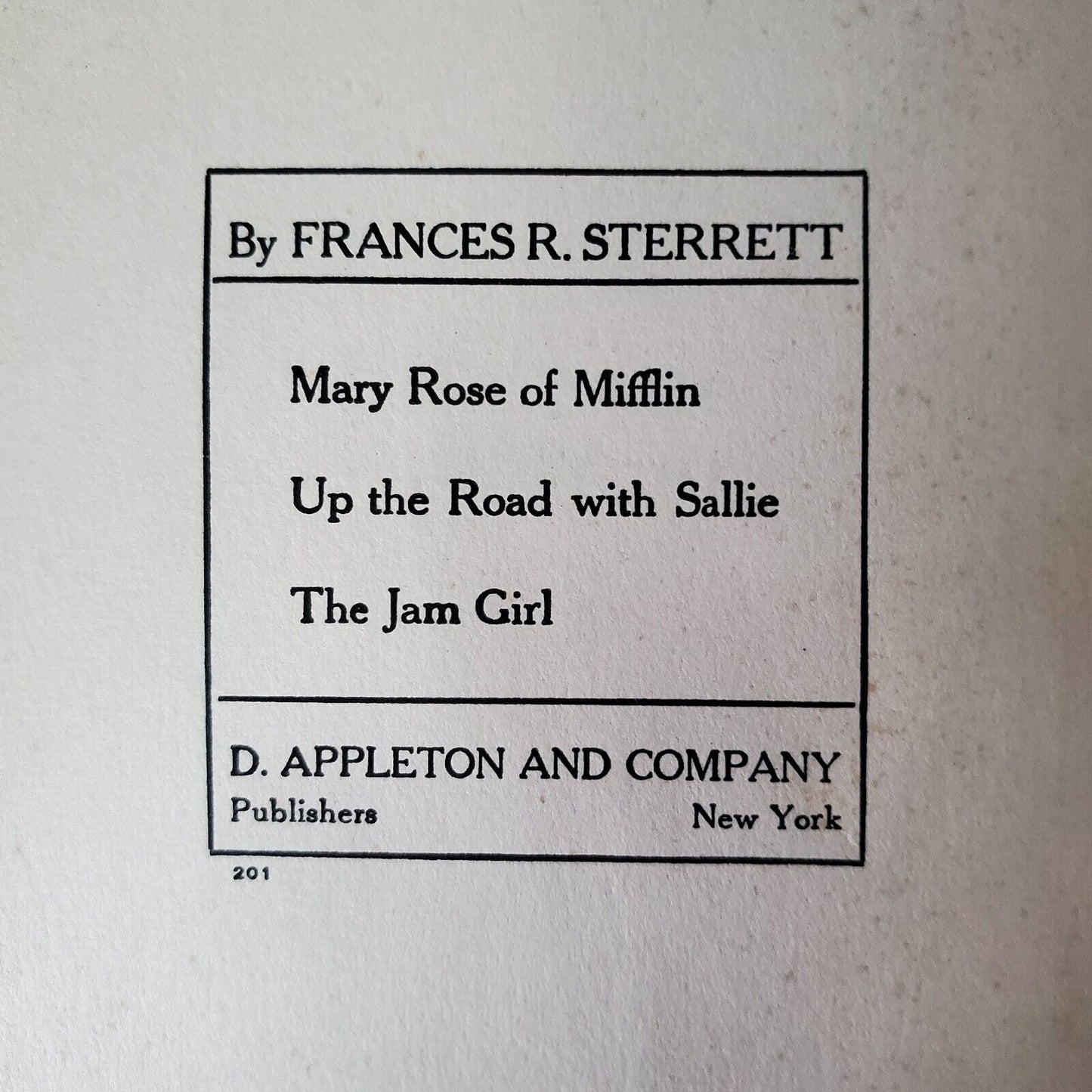 Mary Rose Of Mifflin Hardcover Frances P. Sterrett 1916