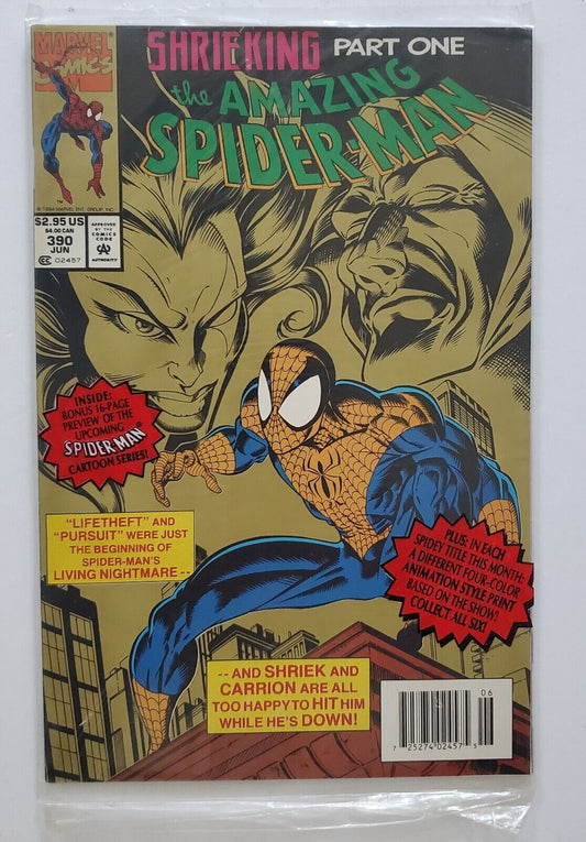 The Amazing Spider Man 390  Carrion Appearance Jun 1994 In Sealed Pollybag.