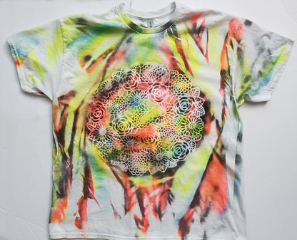 Handmade In The UK Tie Dye T-Shirt. Tigress Striped Succulents