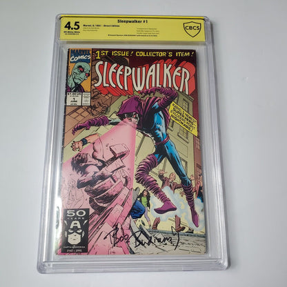 SLEEPWALKER #1 CBCS 4.5 OFF WHITE/WHITE PAGES 1ST APPEARANCE 1991 Sketch & Sign.