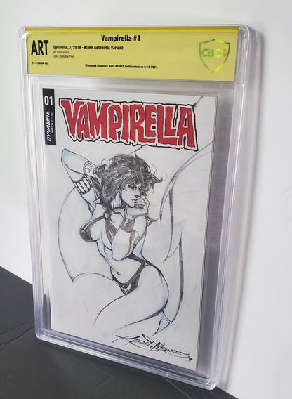 RUDY NEBRES ORIGINAL ARTWORK On Vampirella Sketch And Signed CBCS