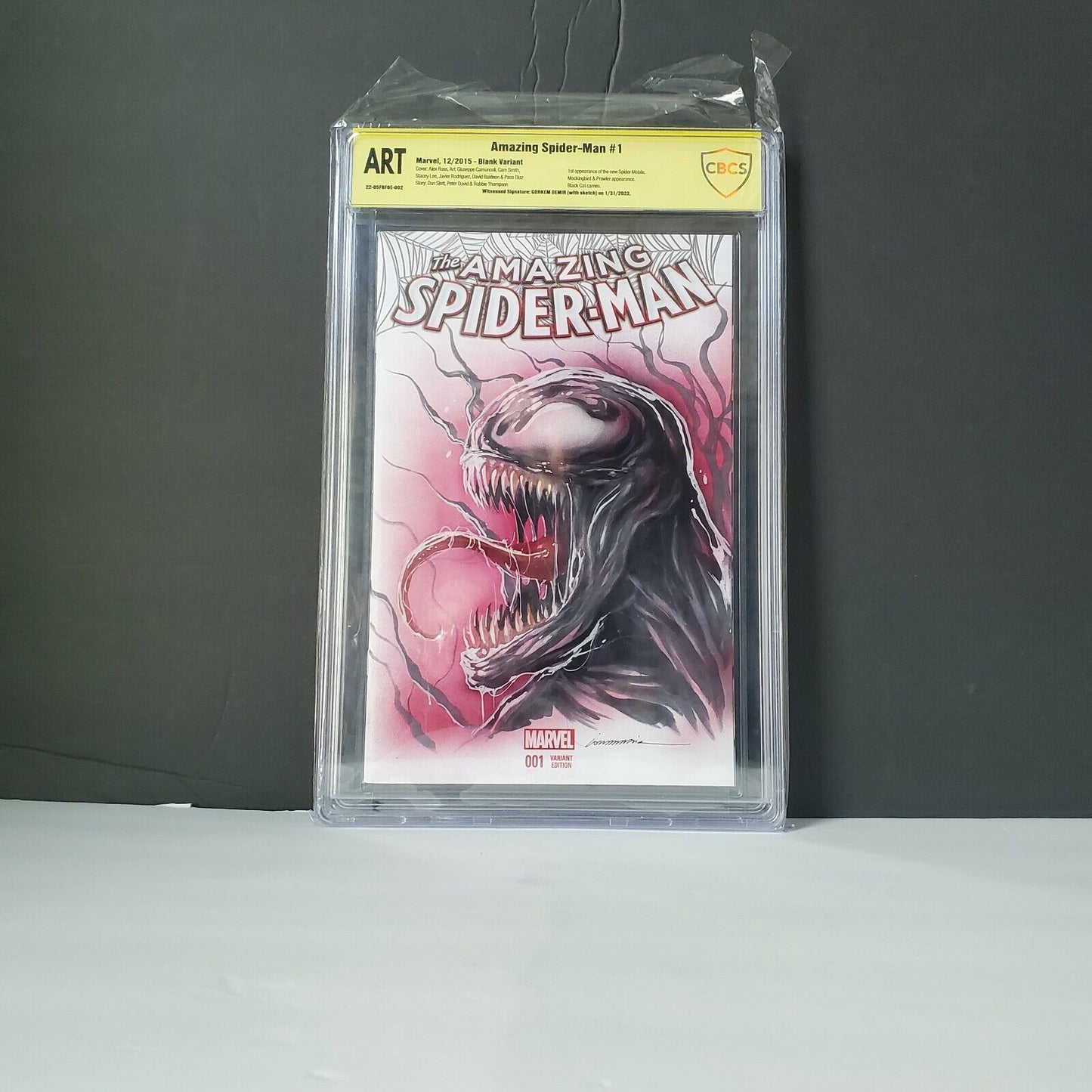 CBCS ART Amazi Spider-Man #1 Original Venom sketch art by Gorkem Demir With Sig.