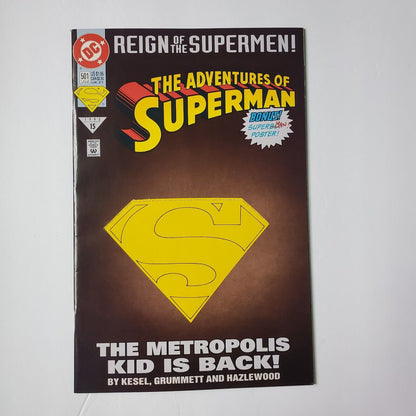 The Adventures Of Superman #501 1993 Bonus Poster Inside.