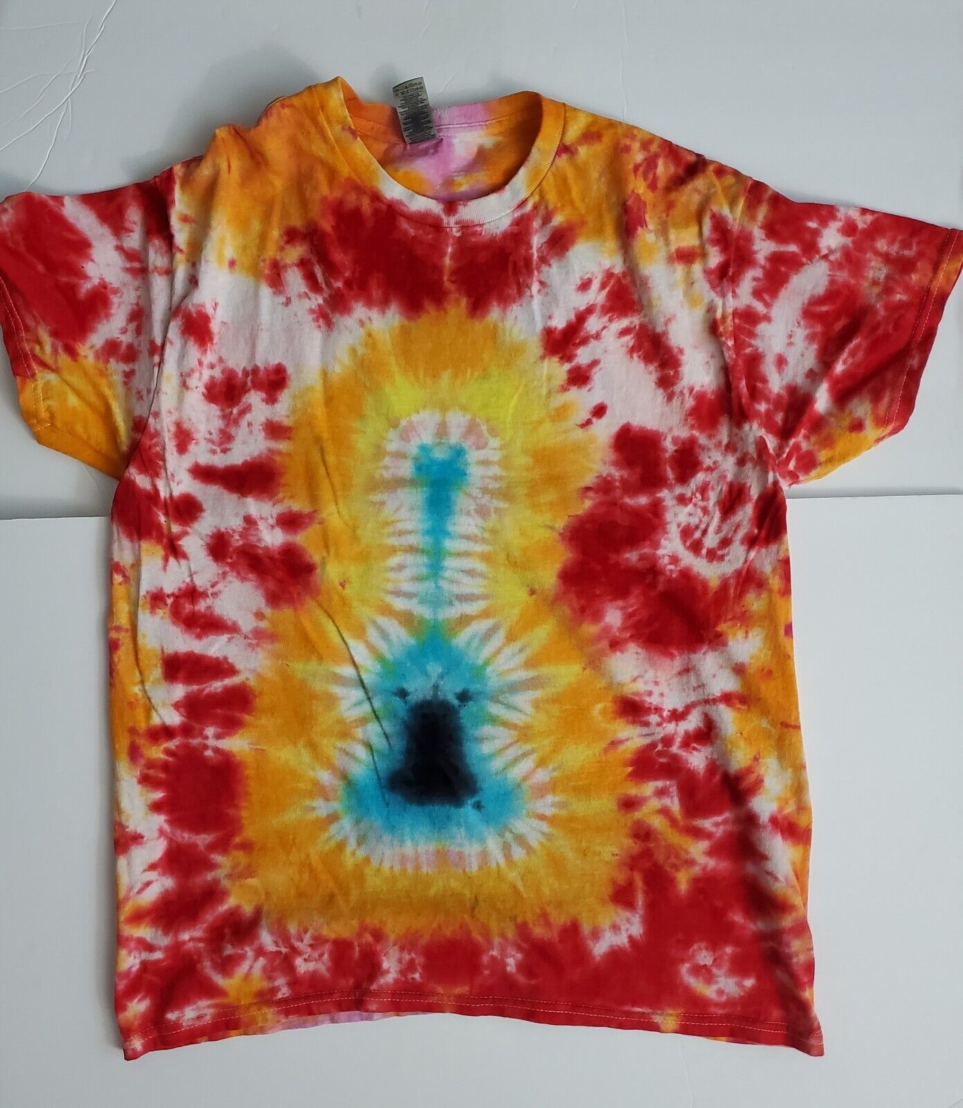 Handmade In The UK Tie Dye T-Shirt. Guitar Hero Men's Large