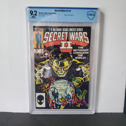 Marvel Comic Book Secret Wars II #3. CBCS 9.2 WHITE PAGES. M Price Box Variant.