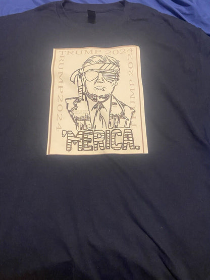 Merica! Trump 2024 - Support the Presidential Election Men's T-Shirt XL