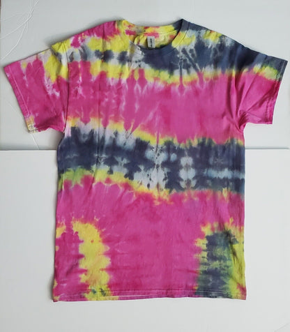 Handmade In The UK Tie Dye T-Shirt. Road Kill Psychedelic. Unisex Medium.