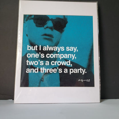 3 Andy Warhol Quote 10 x 10 Art Prints in 12 x 12 Frames Z Gallerie Pop Art