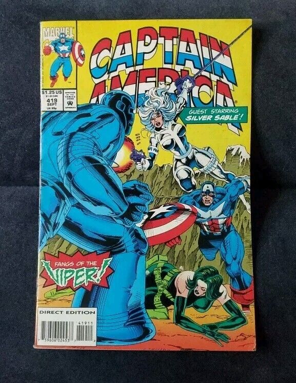 CAPTAIN AMERICA #419 VOL. 1  1ST APP MARVEL COMIC BOOK Viper. Silver Sable. 1993