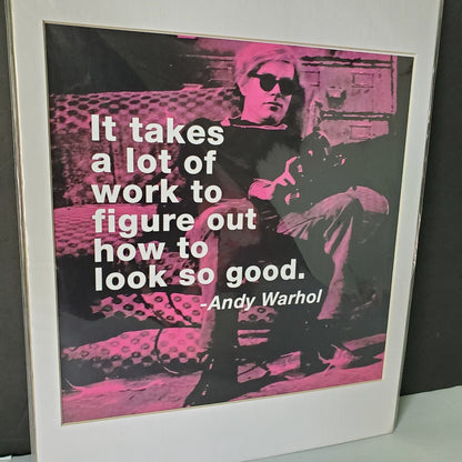 3 Andy Warhol Quote 10 x 10 Art Prints in 12 x 12 Frames Z Gallerie Pop Art