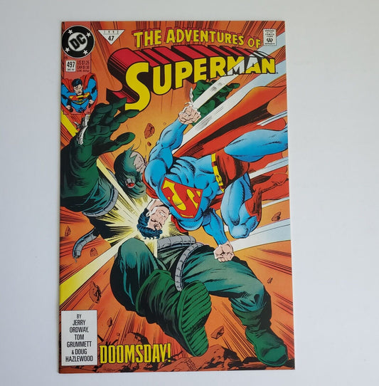 The Adventures Of Superman #497 Doomsday Fight Cover (1992 DC Comics)