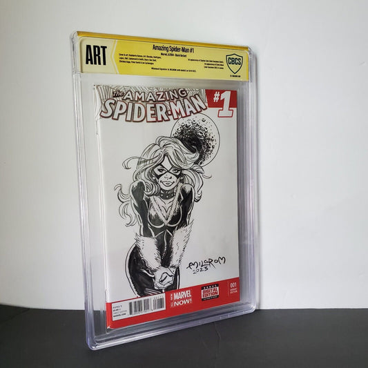 CBCS ART Amazi Spider-Man #1 Original Black Cat sketch By Al Milgrom 2023