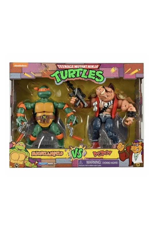 NEW Teenage Mutant Ninja Turtles MICHELANGELO vs BEEBOP 6" Action Figures TMNT