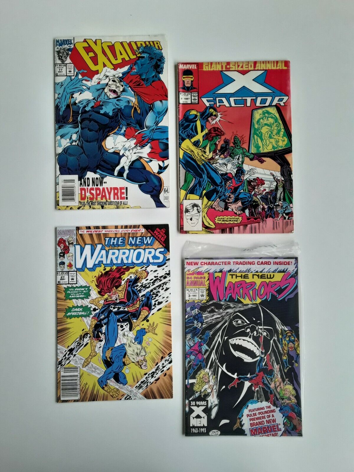 4 Books Excalibur #77 (cards) XFactor #2 annual! New Warriors #27 & annual #3!