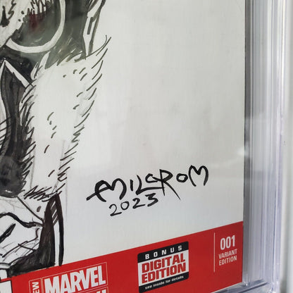 CBCS ART Amazi Spider-Man #1 Original Black Cat sketch By Al Milgrom 2023