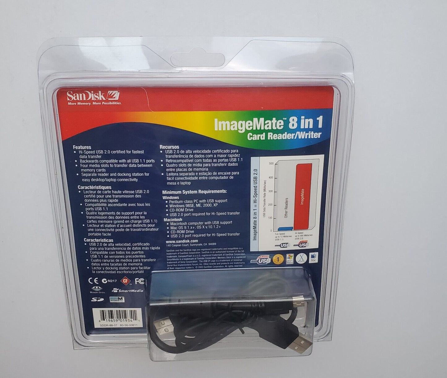 NEW SanDisc ImageMate 8 in 1 SDDR-88-07 USB Memory Card Read / Write NEW