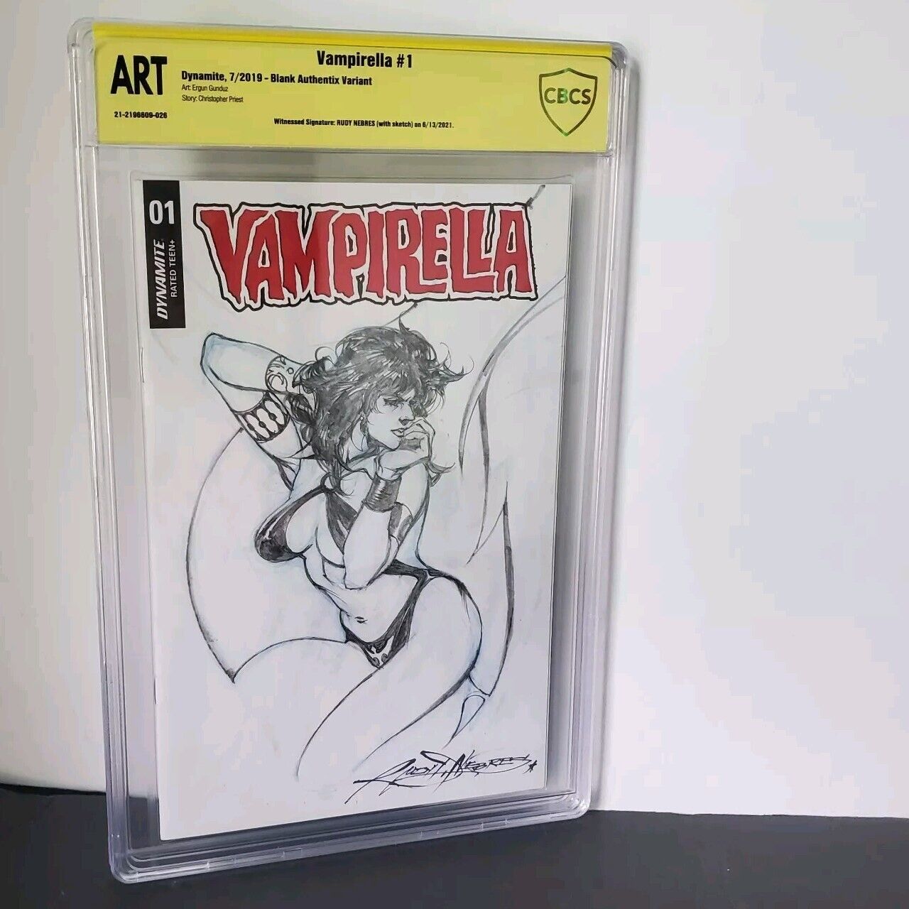 RUDY NEBRES ORIGINAL ARTWORK On Vampirella Sketch And Signed CBCS