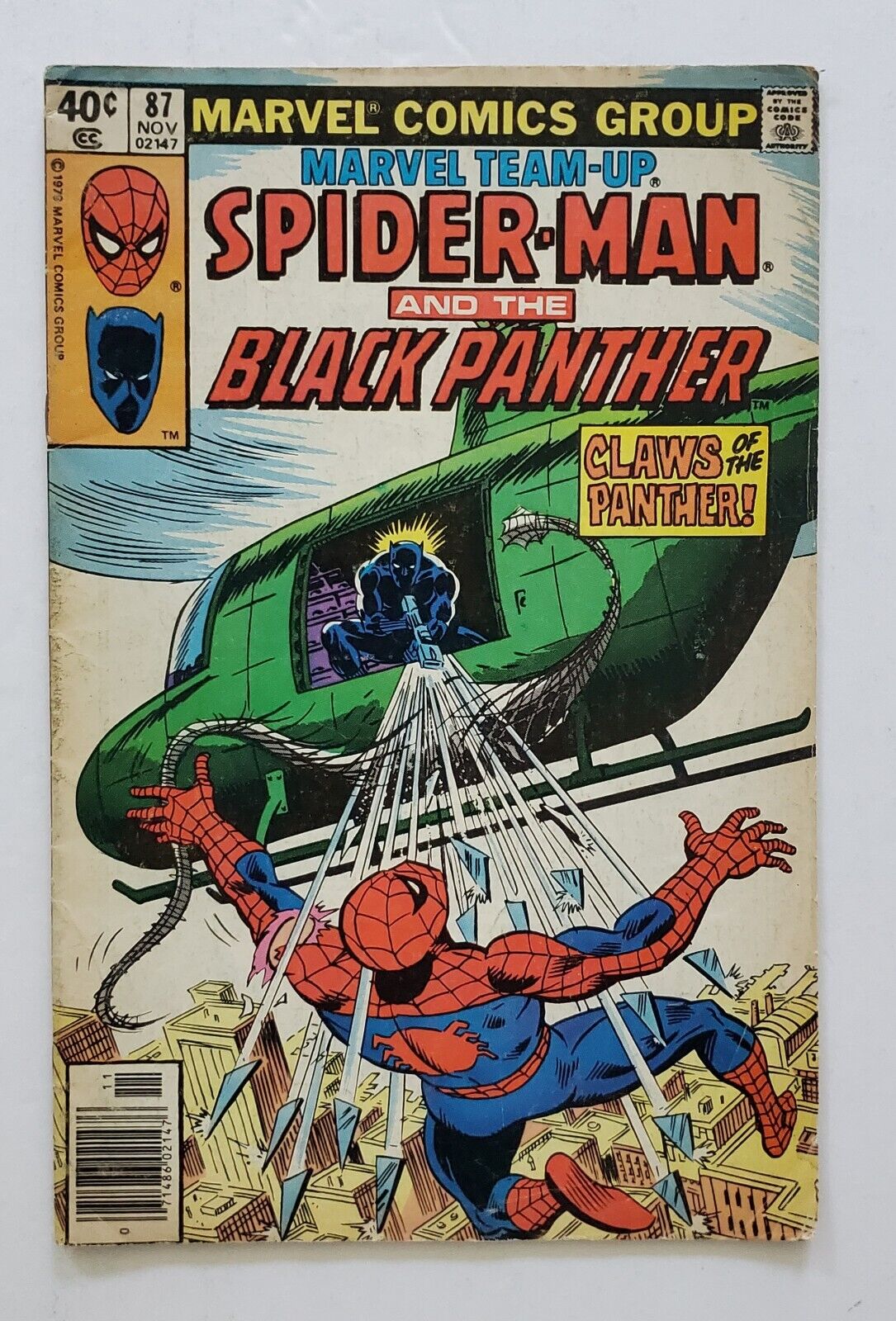 MARVEL TEAM-UP #87, 1979 SPIDER-MAN & BLACK PANTHER! GENE COLAN ART BRONZE