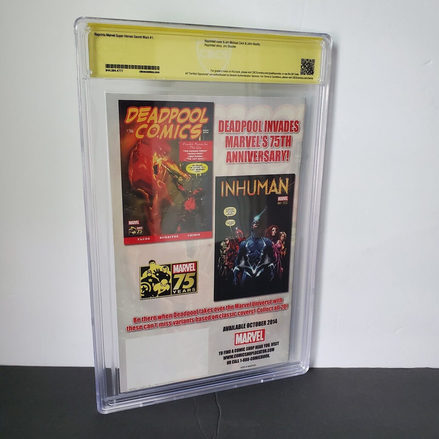 Marvel Super Heroes Secret Wars #1 2014 CBCS 9.4 White, Halloween Collectorfest