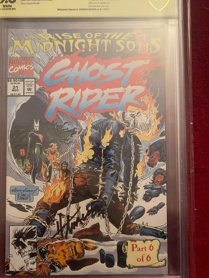 GHOST RIDER #31 Signed Howard  Mackie 9.8 KEY 1ST RISE of the MIDNIGHT SONS CBCS