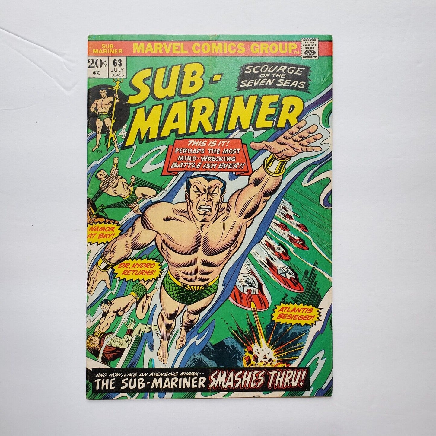 Sub-Mariner Issue #63 Marvel 1973 Comic Book. Doctor Hydro. Atlantis Besieged.
