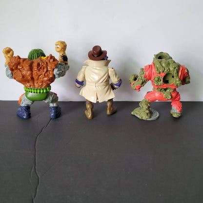 Teenage Mutant Ninja Turtles Lot Of Three Vintage Figures. MuckMan, General Trag