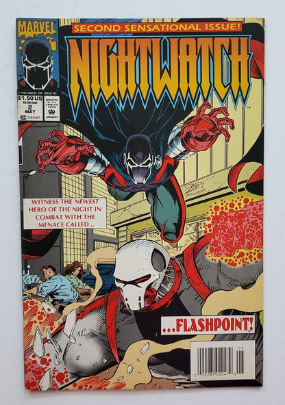 Nightwatch #2 (Marvel Comics May 1994) Newsstand With Spider-Man Card's Insert