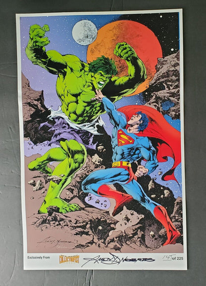 Rudy Nebres, Marvel Comic Hulk vs Superman  Signed Art Print #145 Of 225. NJ