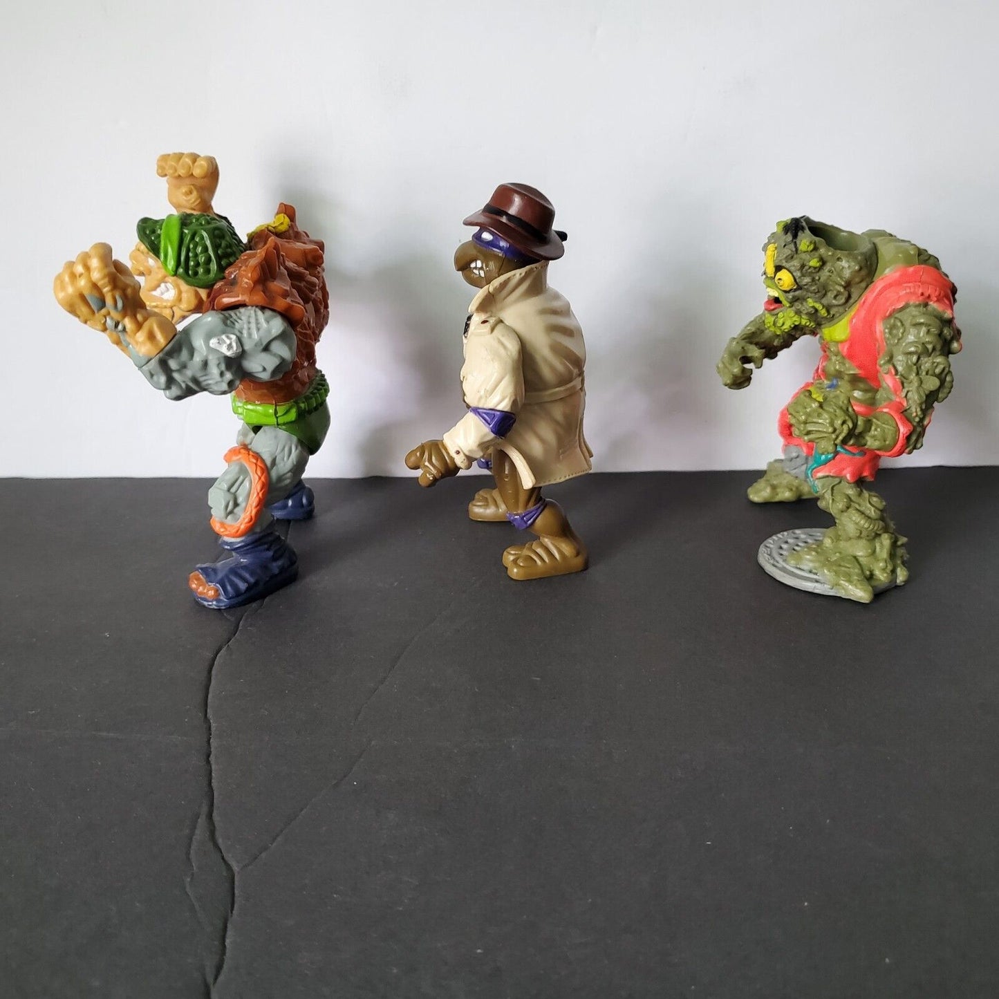 Teenage Mutant Ninja Turtles Lot Of Three Vintage Figures. MuckMan, General Trag