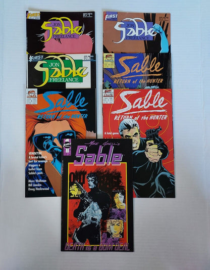 Sable Freelance Vol. 1. #'s 2, 3, 4, 5, 11, 35, 51 Mike Grell 1983 First Comics.